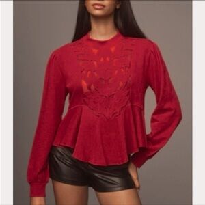 Anthropologie Cutwork Swing Top  size Xl